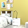 Hanah Home Mesita de Noche Moderna Blanca 2 Cajones, 45x45x40 cm